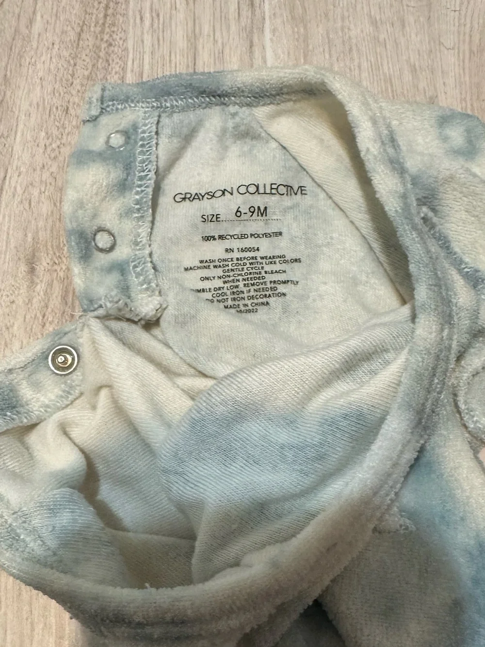 Grayson Collective Tie-Dye Short Sleeve Baby Tee - Blue & Cream